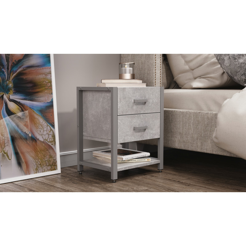Тумба універсальна Ferrum-decor Вів'єн 2/1 50x41x40 сірий ДСП Бетон 16 мм (FRD-106932)