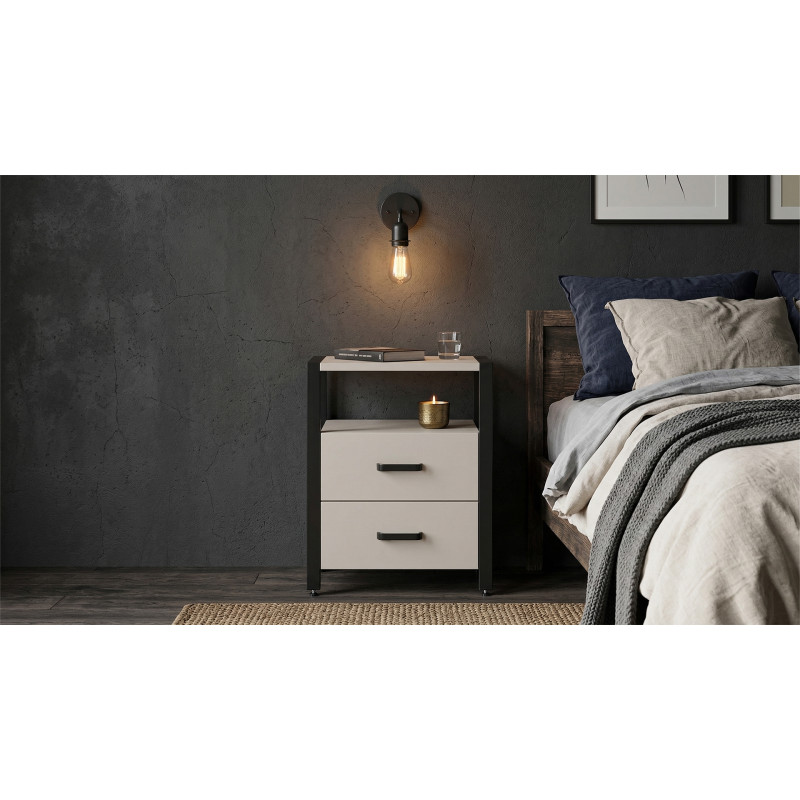 Тумба універсальна Ferrum-decor Вів'єн 2/2 50x41x40 чорний ДСП Кашемір 16 мм (FRD-107762)