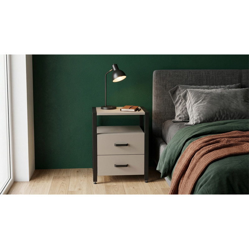 Тумба універсальна Ferrum-decor Вів'єн 2/2 50x41x40 чорний ДСП Кашемір 16 мм (FRD-107762)