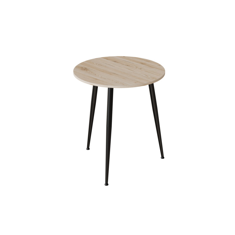 Стол круглый OPTIMA 3 ноги на конус Ferrum-decor 750x670x670 Черный металл ДСП Дуб Сан-Марино 16 мм (FRD-107443)