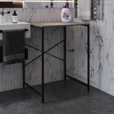 Стеллаж полка Бафрум 401 Ferrum-decor для стиральной машины 90x70,5x60,5 Черный металл ДСП Дуб Кремона Канолло 16 мм (FRD-107573)