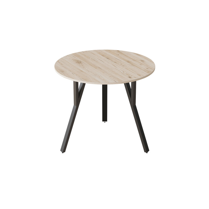 Стол круглый MARSI 3 870-3 Ferrum-decor 750x870x870 Черный металл ДСП Дуб Сан-Марино 16 мм (FRD-107423)