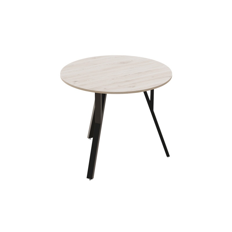 Стол круглый MARSI 3 870-3 Ferrum-decor 750x870x870 Черный металл ДСП Дуб Сан-Марино 16 мм (FRD-107423)