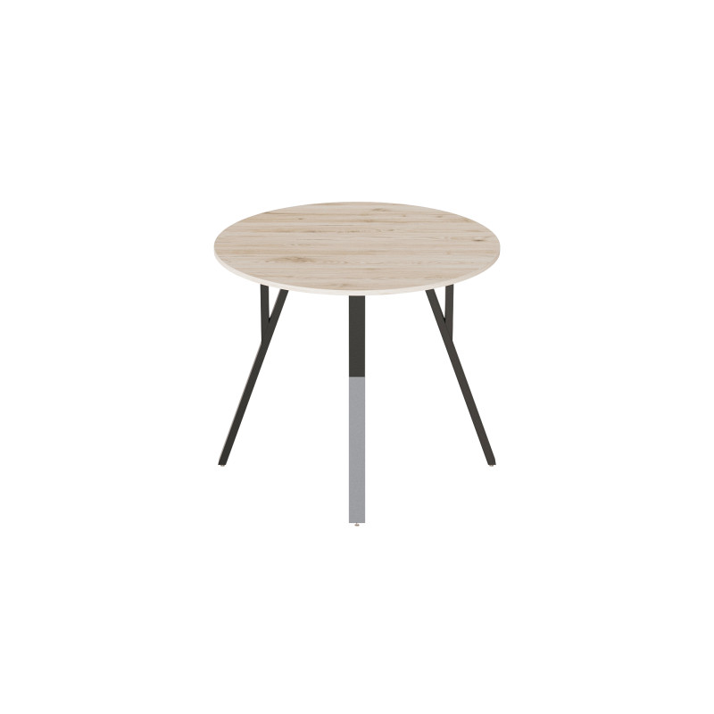 Стол круглый MARSI 4 870-4 ноги на конус Ferrum-decor 750x870x870 Черный металл ДСП Дуб Сан-Марино 16 мм (FRD-107433)