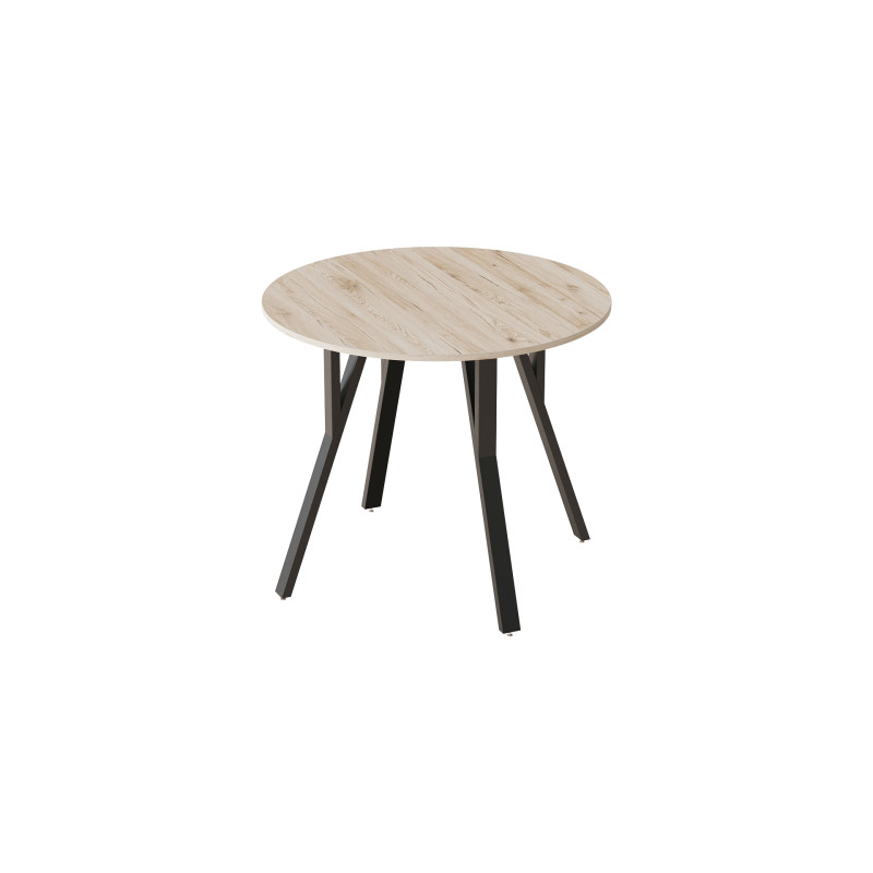 Стол круглый MARSI 4 870-4 ноги на конус Ferrum-decor 750x870x870 Черный металл ДСП Дуб Сан-Марино 16 мм (FRD-107433)