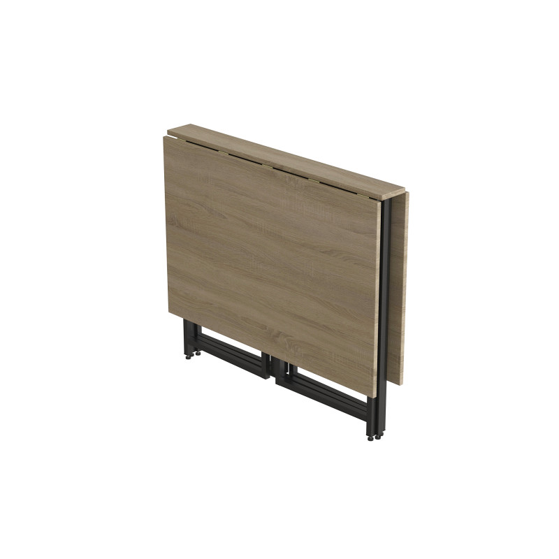 Стол раскладной трансформер книжка Морис 3 Ferrum-decor 75x130x90 Черный металл ДСП Дуб Сонома 16 мм (FRD-107413)