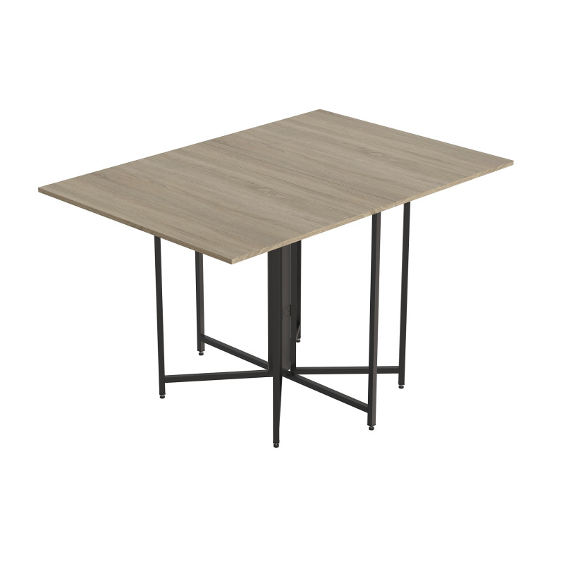 Стол раскладной трансформер книжка Морис 3 Ferrum-decor 75x130x90 Черный металл ДСП Дуб Сонома 16 мм (FRD-107413)