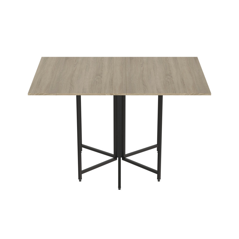 Стол раскладной трансформер книжка Морис 3 Ferrum-decor 75x130x90 Черный металл ДСП Дуб Сонома 16 мм (FRD-107413)