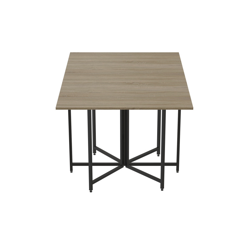 Стол раскладной трансформер книжка Морис 3 Ferrum-decor 75x130x90 Черный металл ДСП Дуб Сонома 16 мм (FRD-107413)