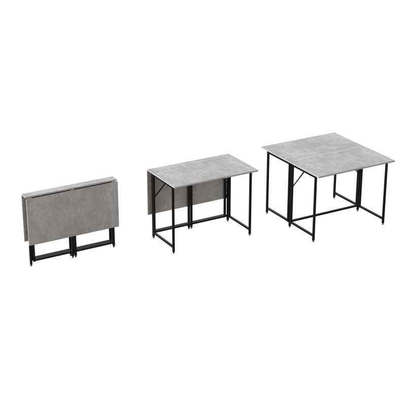 Стол-книжка трансформер Морис 2 Ferrum-decor 750x1000x1100 Черный металл ДСП Бетон 16 мм (FRD-107323) - фото 