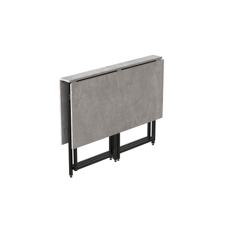 Стол-книжка трансформер Морис 2 Ferrum-decor 750x1000x1100 Черный металл ДСП Бетон 16 мм (FRD-107323)