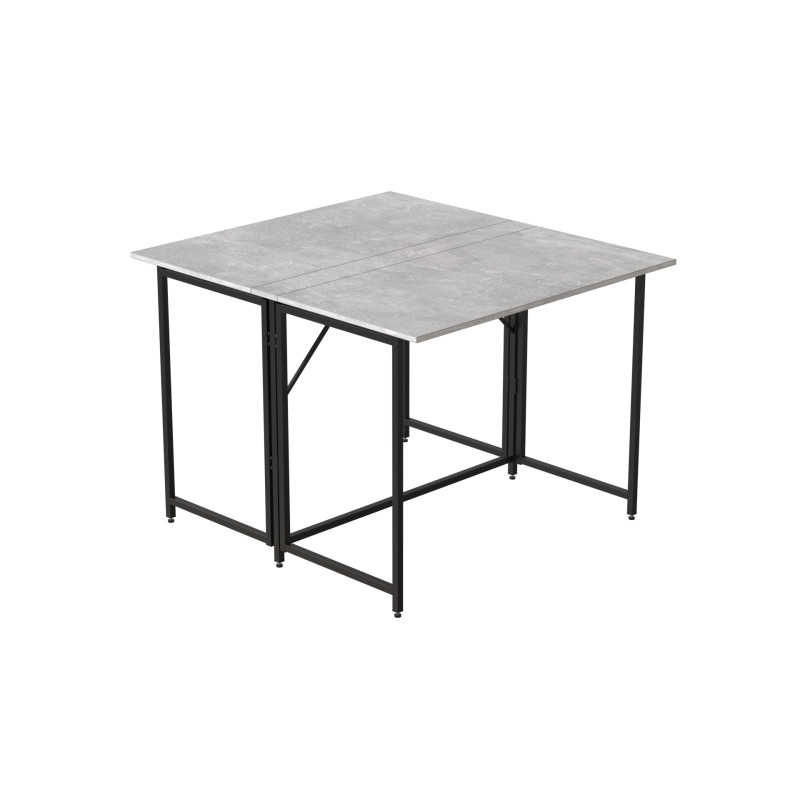 Стол-книжка трансформер Морис 2 Ferrum-decor 750x1000x1100 Черный металл ДСП Бетон 16 мм (FRD-107323)