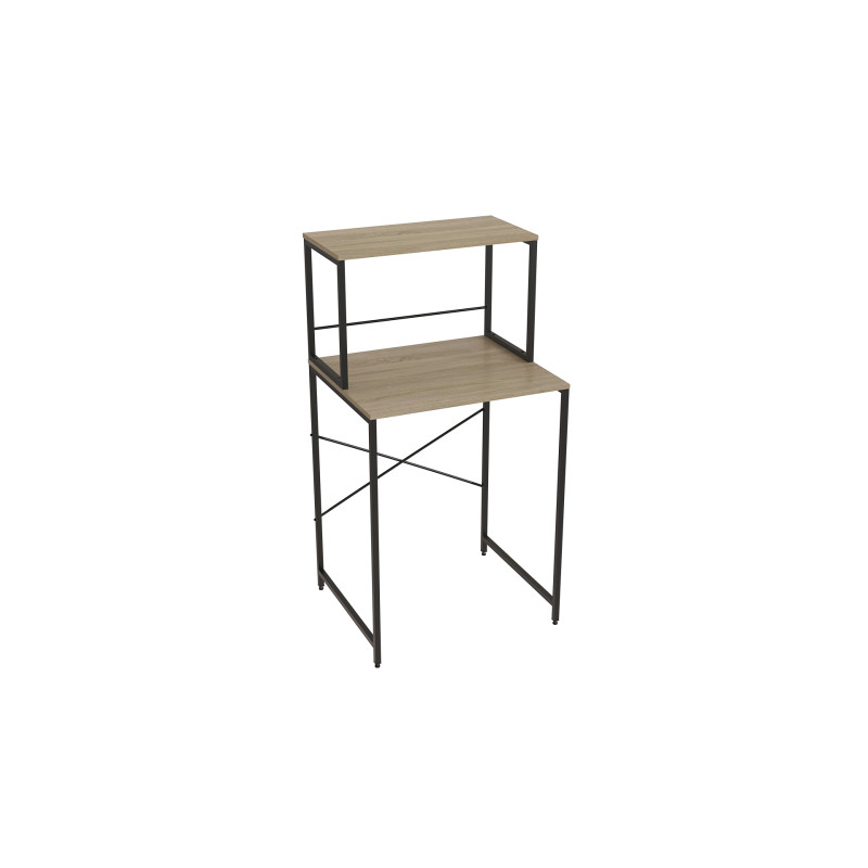 Стеллаж полка Бафрум 402 Ferrum-decor для стиральной машины 133,5x70,5x60,5 Черный металл ДСП Дуб Сонома 16 мм (FRD-107363)