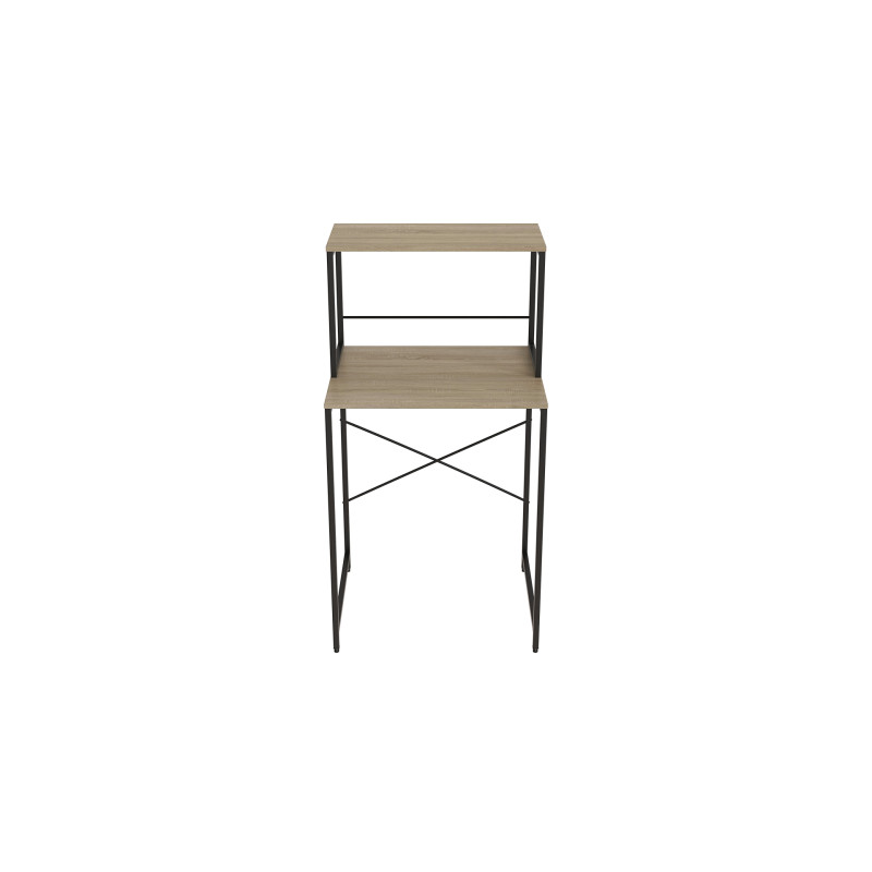 Стеллаж полка Бафрум 402 Ferrum-decor для стиральной машины 133,5x70,5x60,5 Черный металл ДСП Дуб Сонома 16 мм (FRD-107363)