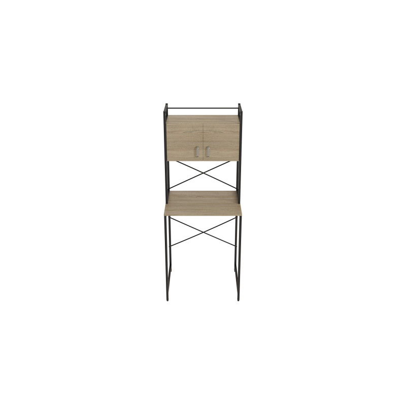 Стеллаж полка Бафрум 404 Ferrum-decor для стиральной машины 178x70,5x60,5 Черный металл ДСП Дуб Сонома 16 мм (FRD-107383)