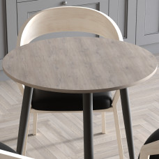 Стол круглый OPTIMA 3 ноги на конус Ferrum-decor 750x670x670 Черный металл ДСП Дуб Кремона Канолло 16 мм (FRD-107553)