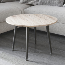 Стол журнальный круглый OPTIMA 2 ноги на конус Ferrum-decor 450x670x670 Черный металл ДСП Дуб Сан-Марино 16 мм (FRD-107473)