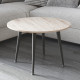 Стол журнальный круглый OPTIMA 2 ноги на конус Ferrum-decor 450x670x670 Черный металл ДСП Дуб Сан-Марино 16 мм (FRD-107473) - фото 1