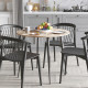Стол круглый OPTIMA 5 ноги на конус Ferrum-decor 750x900x900 Черный металл ДСП Дуб Сан-Марино 16 мм (FRD-107483) - фото 1
