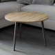 Стол журнальный круглый OPTIMA 1 ноги на конус Ferrum-decor 450x670x670 Черный металл ДСП Дуб Евок Прибрежный 16 мм (FRD-107533) - фото 2