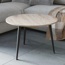 Стол журнальный круглый OPTIMA 1 ноги на конус Ferrum-decor 450x670x670 Черный металл ДСП Дуб Сан-Марино 16 мм (FRD-107463)
