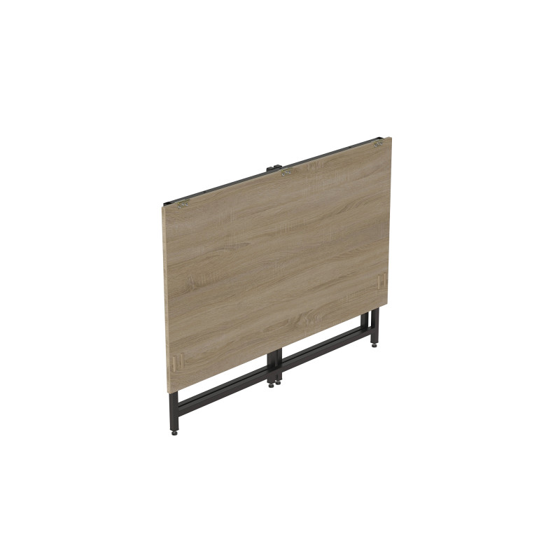 Стіл-трансформер розкладний Слай Ferrum-decor 75x100x60 Чорний метал ДСП Дуб Сонома 16 мм (FRD-107343)