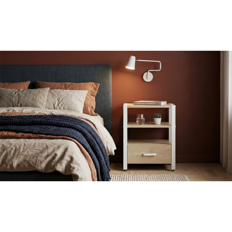 Тумба універсальна Ferrum-decor Вів'єн 1/1 50x41x40 білий ДСП Дуб Кремона Торро 16 мм (FRD-107813)