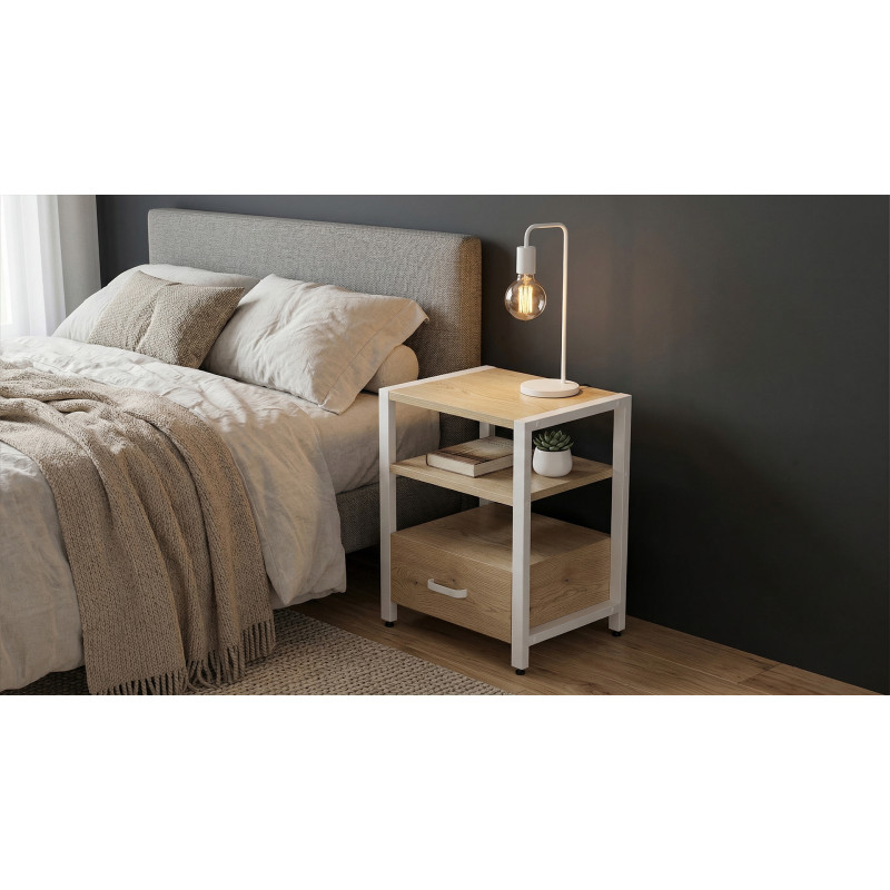 Тумба універсальна Ferrum-decor Вів'єн 1/1 50x41x40 білий ДСП Дуб Кремона Торро 16 мм (FRD-107813)
