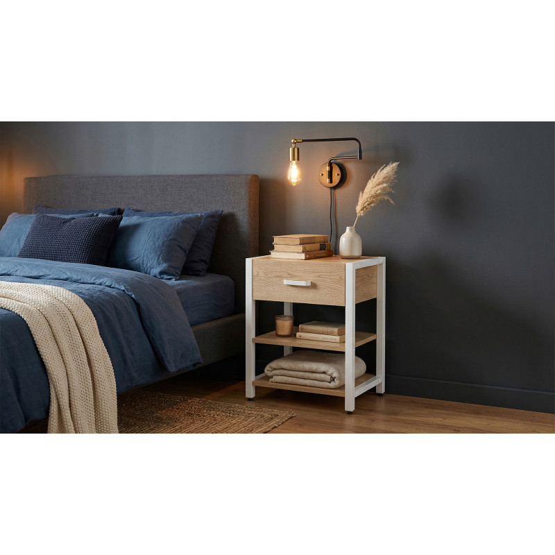 Тумба універсальна Ferrum-decor Вів'єн 1/2 50x41x40 білий ДСП Дуб Кремона Торро 16 мм (FRD-107783)