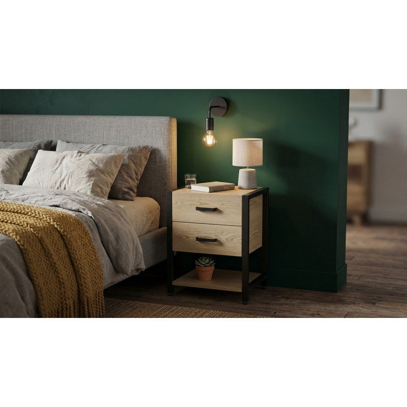 Тумба універсальна Ferrum-decor Вів'єн 2/1 50x41x40 чорний ДСП Дуб Кремона Торро 16 мм (FRD-107793)