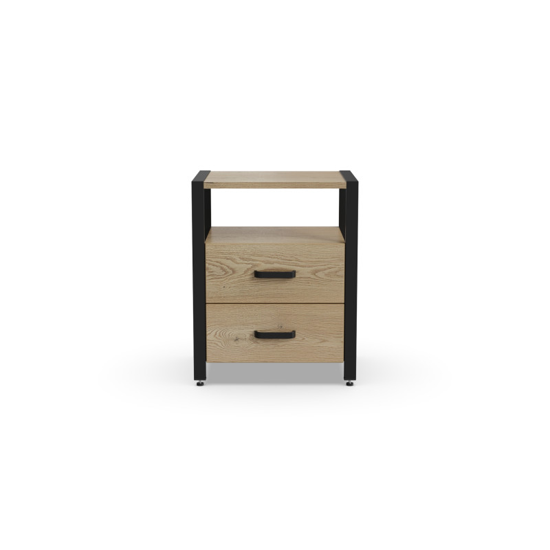 Тумба універсальна Ferrum-decor Вів'єн 2/2 50x41x40 чорний ДСП Дуб Кремона Торро 16 мм (FRD-107763)