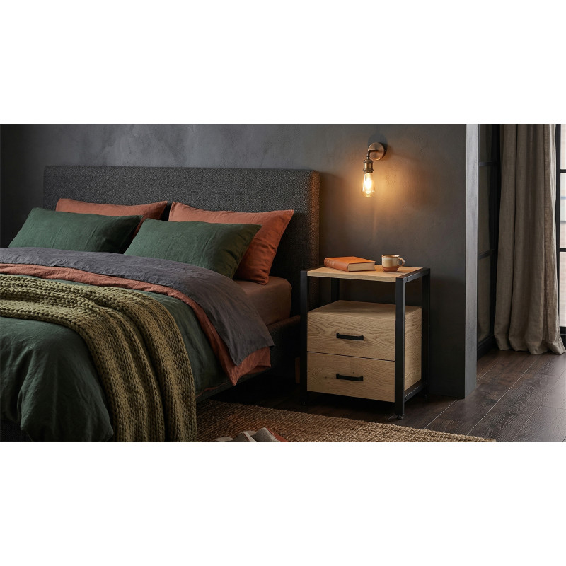 Тумба універсальна Ferrum-decor Вів'єн 2/2 50x41x40 чорний ДСП Дуб Кремона Торро 16 мм (FRD-107763)
