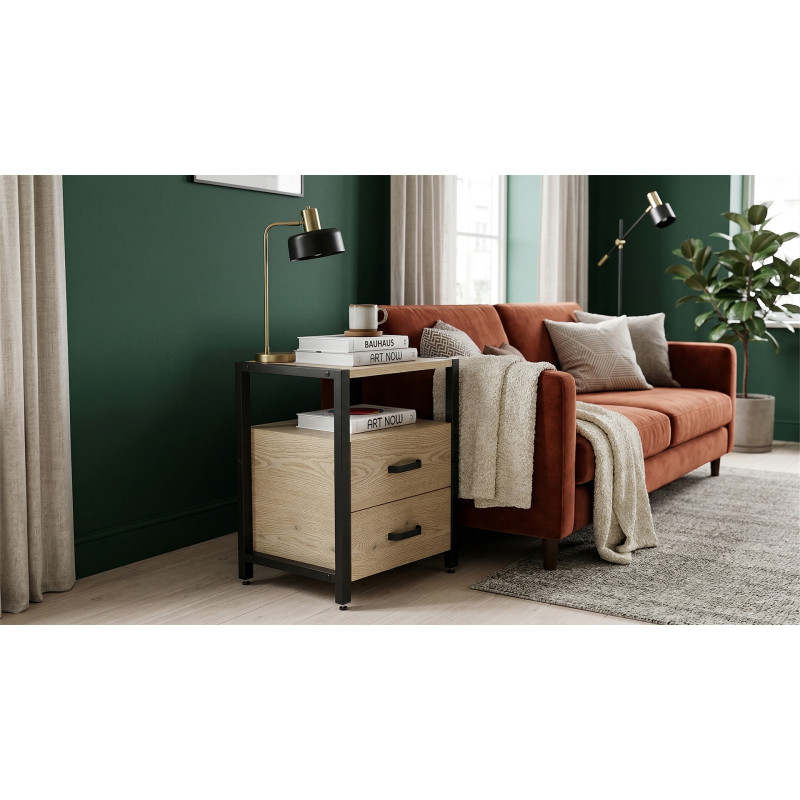 Тумба універсальна Ferrum-decor Вів'єн 2/2 50x41x40 чорний ДСП Дуб Кремона Торро 16 мм (FRD-107763) - фото 