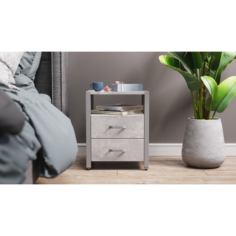 Тумба універсальна Ferrum-decor Вів'єн 2/2 50x41x40 сірий ДСП Бетон 16 мм (FRD-106933)