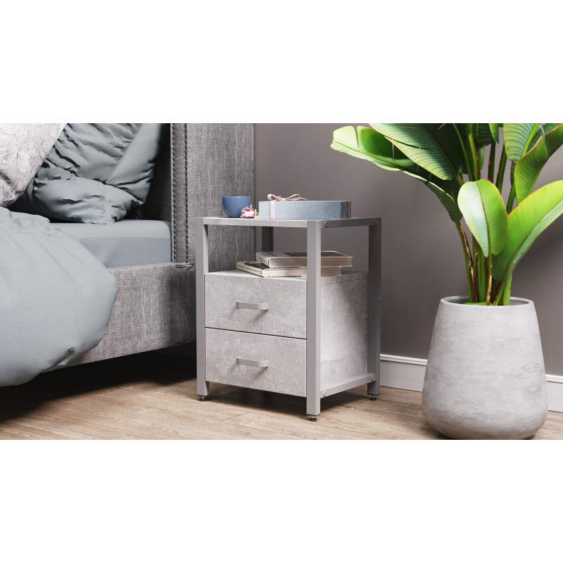 Тумба універсальна Ferrum-decor Вів'єн 2/2 50x41x40 сірий ДСП Бетон 16 мм (FRD-106933)
