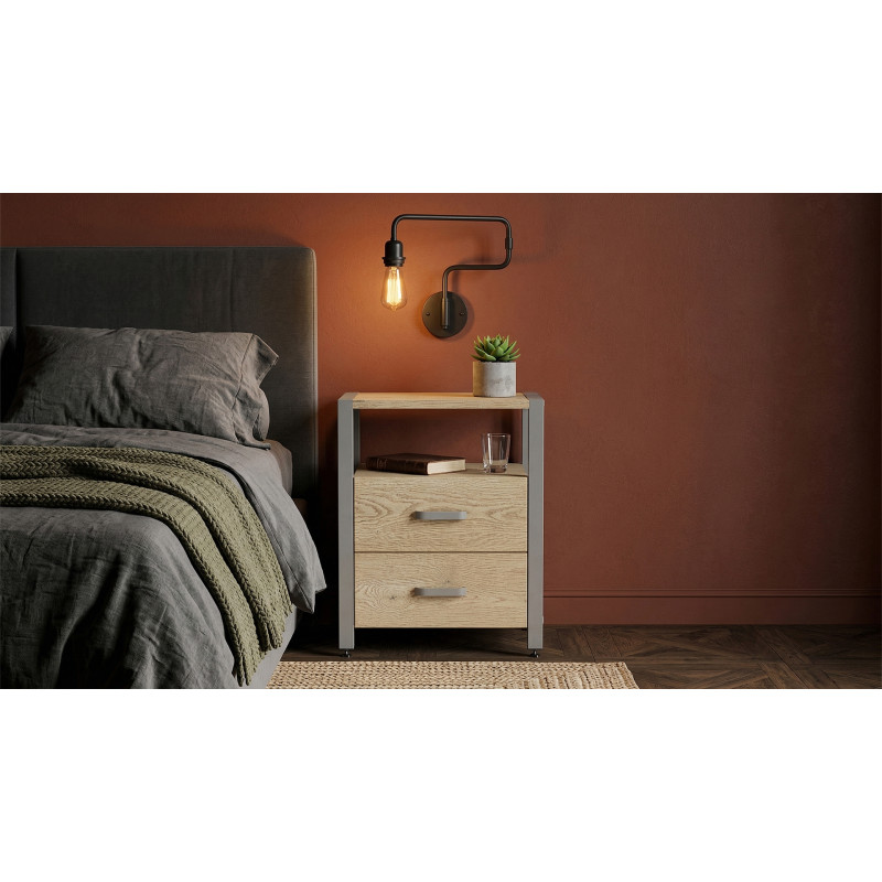 Тумба універсальна Ferrum-decor Вів'єн 2/2 50x41x40 сірий ДСП Дуб Кремона Торро 16 мм (FRD-107773)