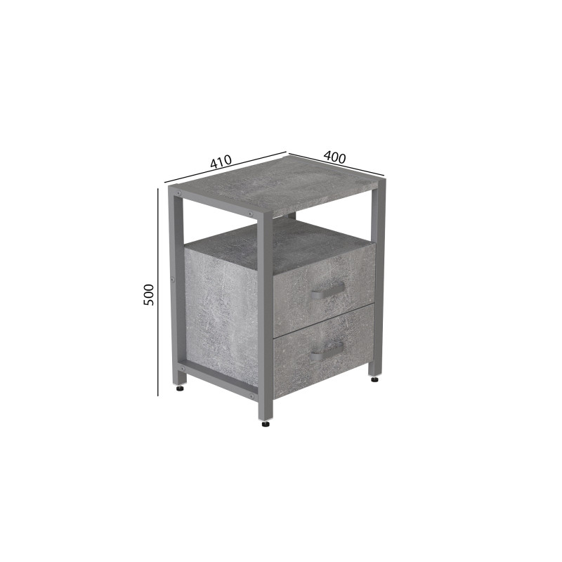 Тумба універсальна Ferrum-decor Вів'єн 2/2 50x41x40 сірий ДСП Бетон 16 мм (FRD-106933)