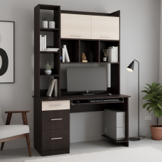 Комп'ютерний стіл з полицями Еверест Школяр-6 венге/дуб молочний (EVR-2149)