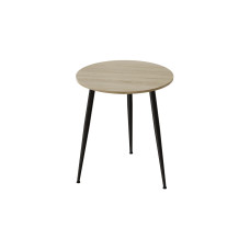 Стол круглый OPTIMA 3 ноги на конус Ferrum-decor 750x670x670 Черный металл ДСП Дуб Сонома 16 мм (FRD-107444)