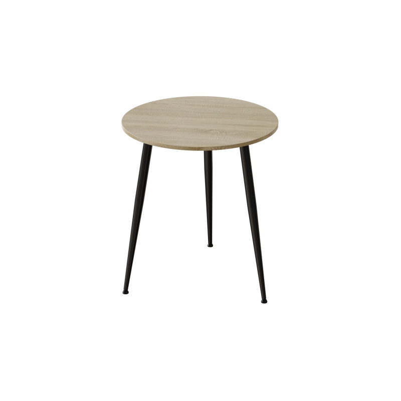 Стол круглый OPTIMA 3 ноги на конус Ferrum-decor 750x670x670 Черный металл ДСП Дуб Сонома 16 мм (FRD-107444) - фото 