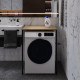 Стеллаж полка Бафрум 401 Ferrum-decor для стиральной машины 90x70,5x60,5 Черный металл ДСП Дуб Евок Прибрежный 16 мм (FRD-107574) - фото 2