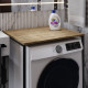 Стеллаж полка Бафрум 401 Ferrum-decor для стиральной машины 90x70,5x60,5 Черный металл ДСП Дуб Евок Прибрежный 16 мм (FRD-107574) - фото 1
