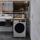 Стеллаж полка Бафрум 403 Ferrum-decor для стиральной машины 178x70,5x60,5 Черный металл ДСП Дуб Евок Прибрежный 16 мм (FRD-107594) - фото 1