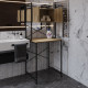 Стеллаж полка Бафрум 404 Ferrum-decor для стиральной машины 178x70,5x60,5 Черный металл ДСП Дуб Евок Прибрежный 16 мм (FRD-107604) - фото 5