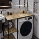 Стеллаж полка Бафрум 405 Ferrum-decor для стиральной машины 90x101x60,5 Черный металл ДСП Дуб Евок Прибрежный 16 мм (FRD-107614) - фото 2