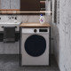 Стеллаж полка Бафрум 401 Ferrum-decor для стиральной машины 90x70,5x60,5 Черный металл ДСП Дуб Сан-Марино 16 мм (FRD-107354) - фото 2