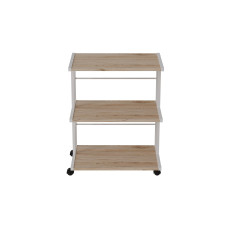 Етажерка на коліщатках Ferrum-decor Каміло 75x40x60 метал Білий ДСП Дуб Сан-Марино 16 мм (FRD-106854)
