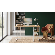 Стіл письмовий Кевин Ferrum-decor 75x100x70 Білий метал ДСП Дуб Евок Прибережний 16 мм (FRD-108064)