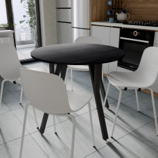 Стол круглый MARSI 4 870-4 ноги на конус Ferrum-decor 750x870x870 Черный металл ДСП Дуб Каштан Арвадонна 16 мм (FRD-107524)