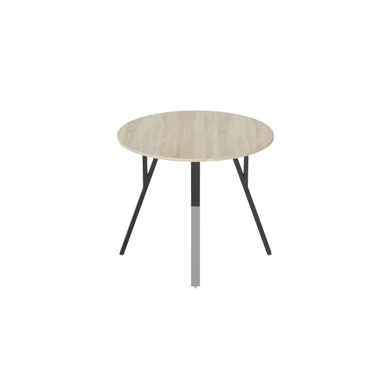 Стол круглый MARSI 4 870-4 ноги на конус Ferrum-decor 750x870x870 Черный металл ДСП Дуб Сонома 16 мм (FRD-107434)